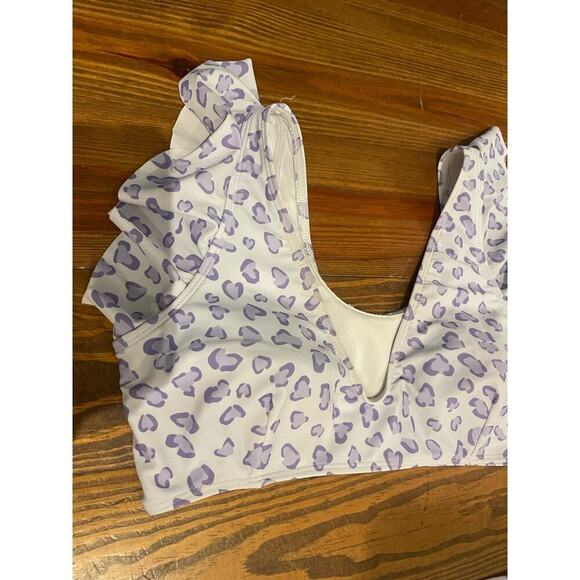 SHEIN Ruffled Sleeve High Waist Lilah Leopard Bikini, size L - Picture 3 of 7